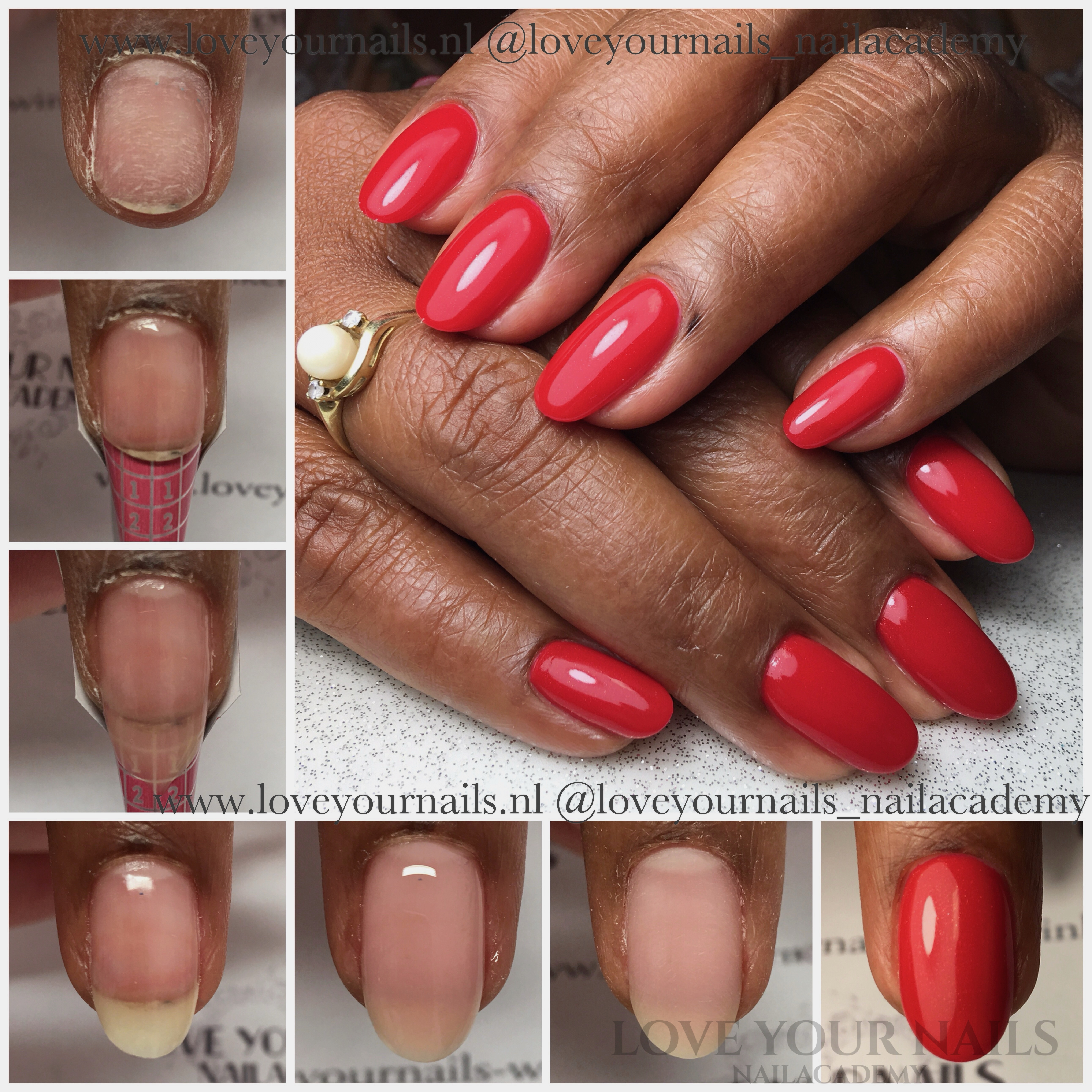 Stappen van gel verlenging met sjablonen